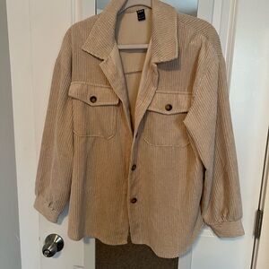 SHEIN Beige Corduroy Jacket